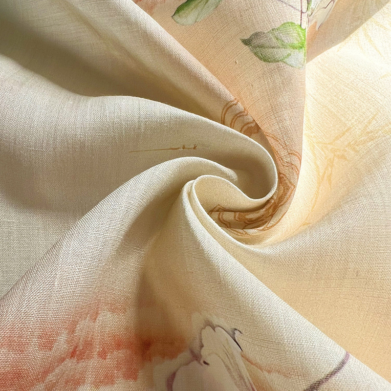 Summer Clothing Wholesale - Tissu en Ramie Pure Imprimé Numérique