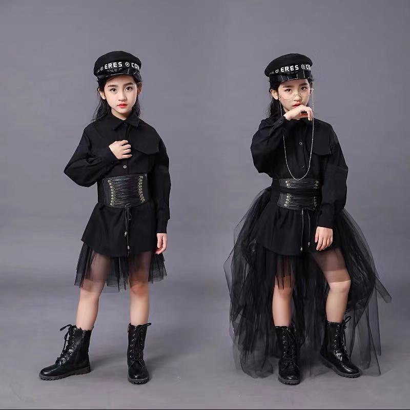 Summer Clothing Girls - Costume noir pour enfants filles modèle