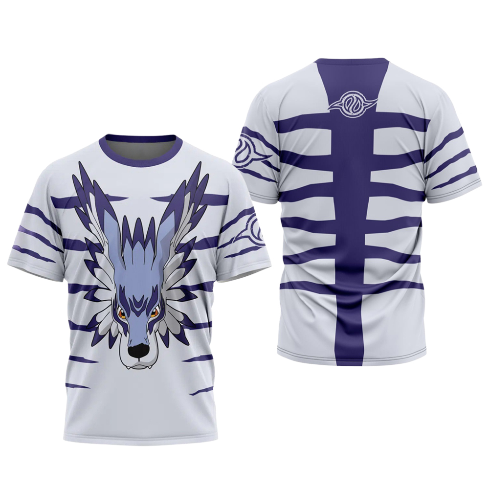 Summer Kids Clothing - Bandai Digimon Adventure Garurumon Anime T-shirt