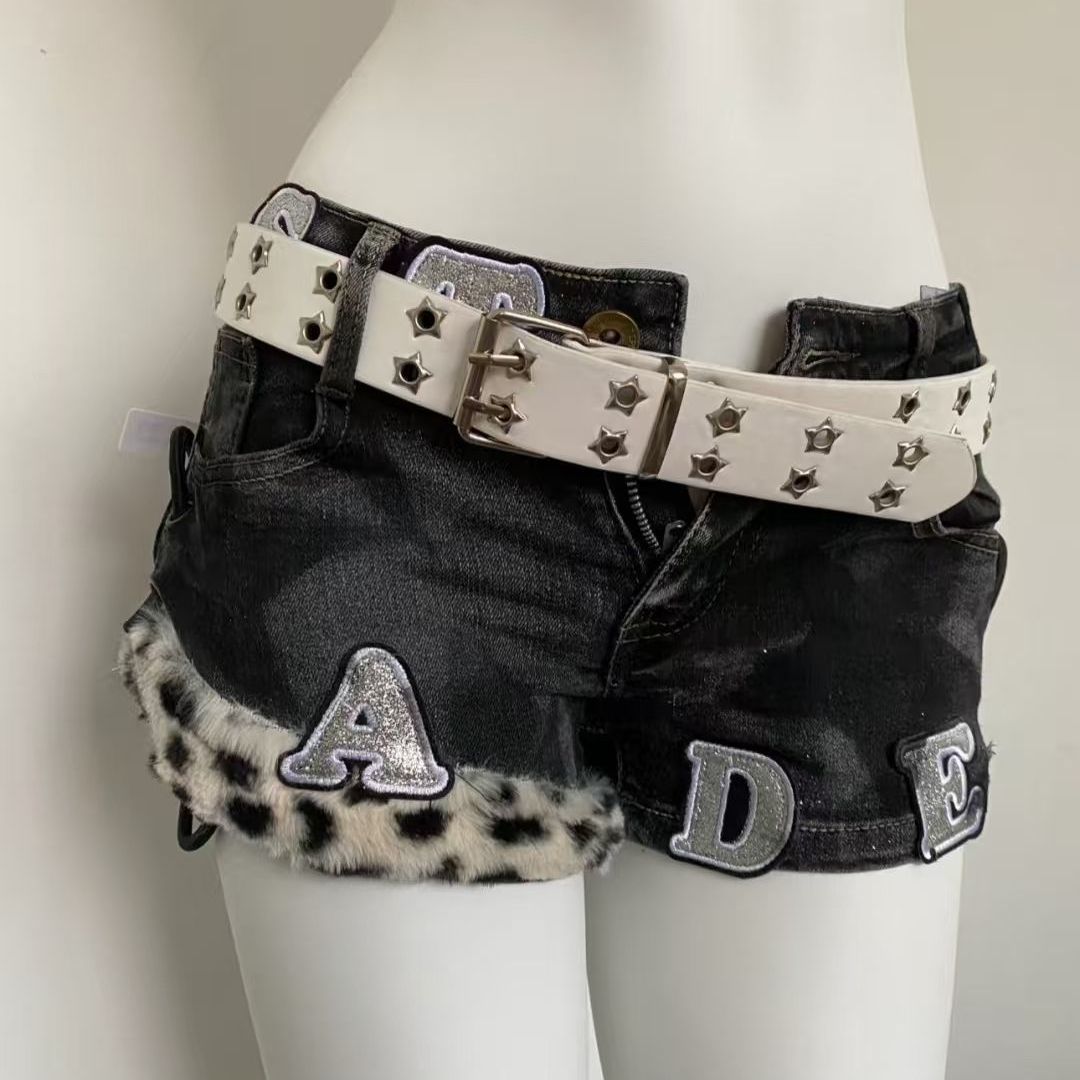 Summer Clothing Girls - Y2k brodé Patch Denim Shorts femme