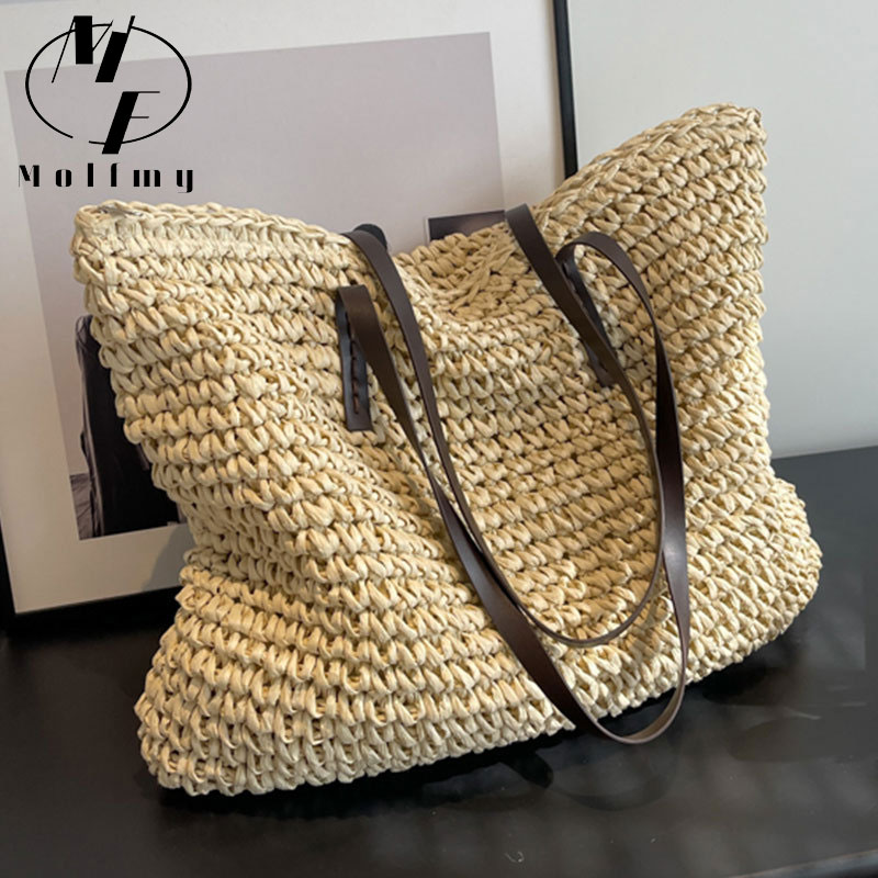 Beach Bag Straw - Sacs fourre-tout en paille tressée, sacs