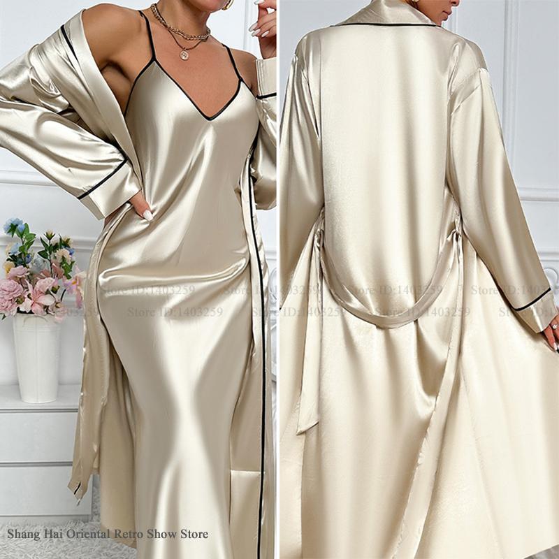Summer Nights Clothing - Sexy longue Twinset Robe ensemble Chemise