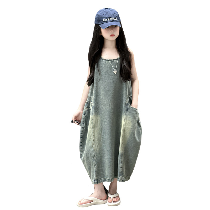 Summer Clothing Girls - Robe en jean sans manches pour