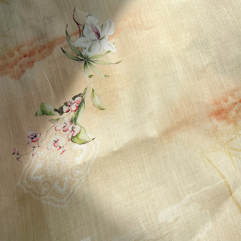 Tissu en Ramie Pure Imprimé Nu - Summer Clothing Wholesale avis et prix