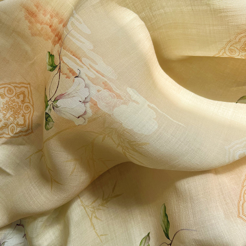 Tissu en Ramie Pure Imprimé Nu - Summer Clothing Wholesale avis et prix