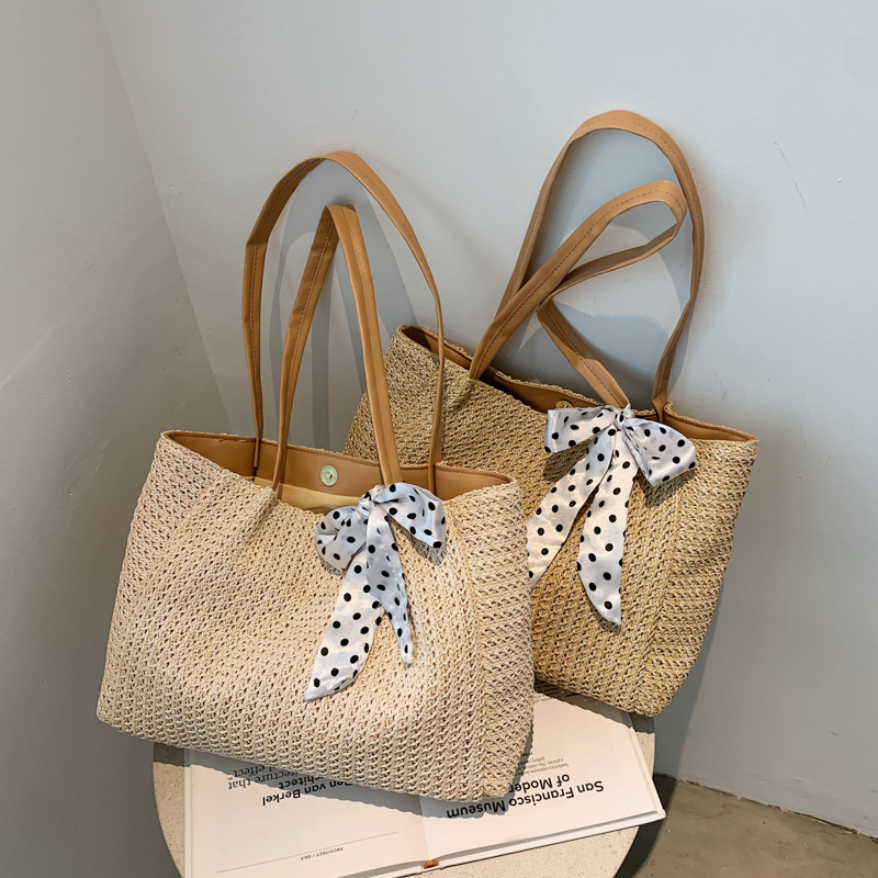 Sac de paille à nœud papillon  - Beach Bag Straw avis et prix