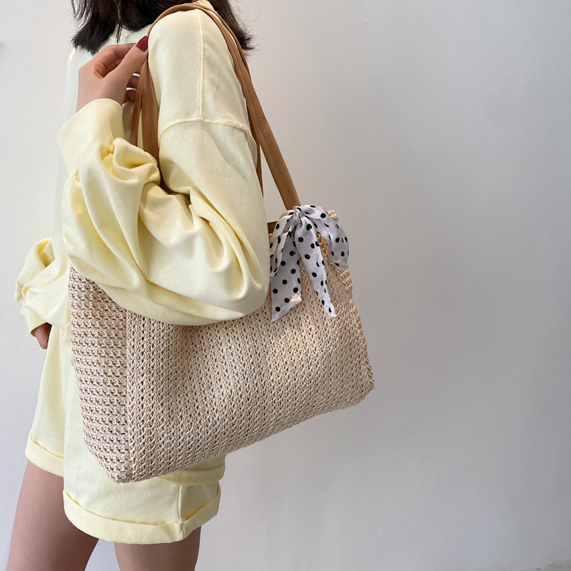 Sac de paille à nœud papillon  - Beach Bag Straw avis et prix