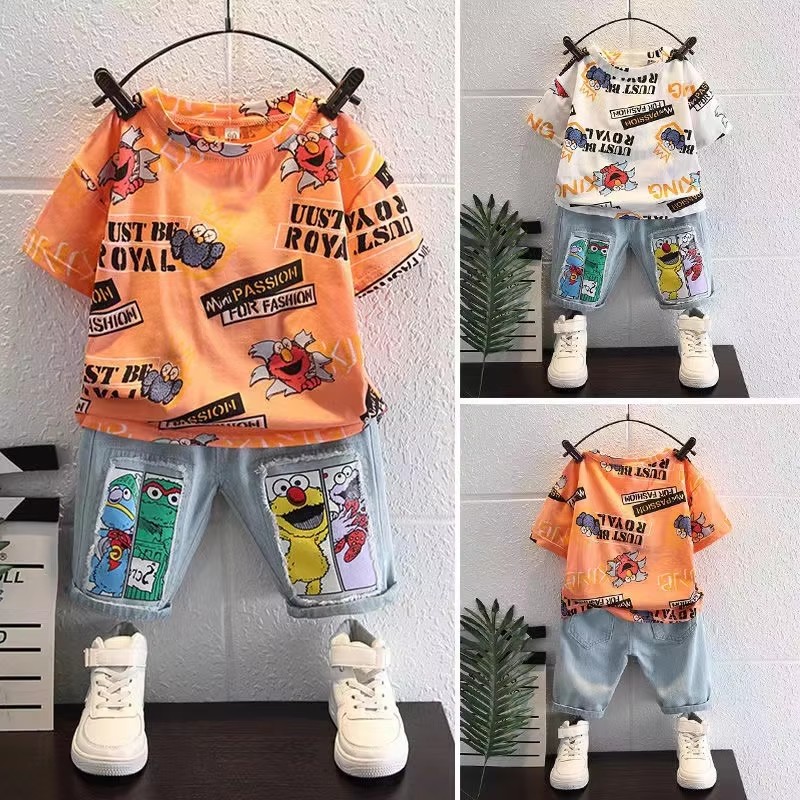T-shirt en coton à manches cou - Summer Clothing Drawing For Kids avis et prix