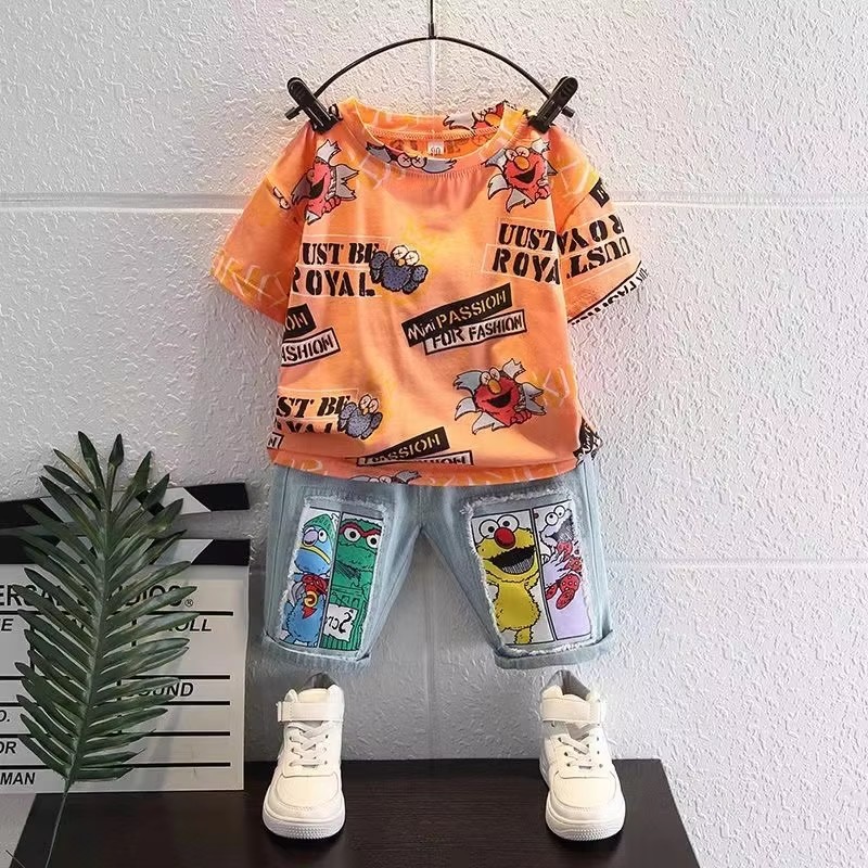 T-shirt en coton à manches cou - Summer Clothing Drawing For Kids avis et prix