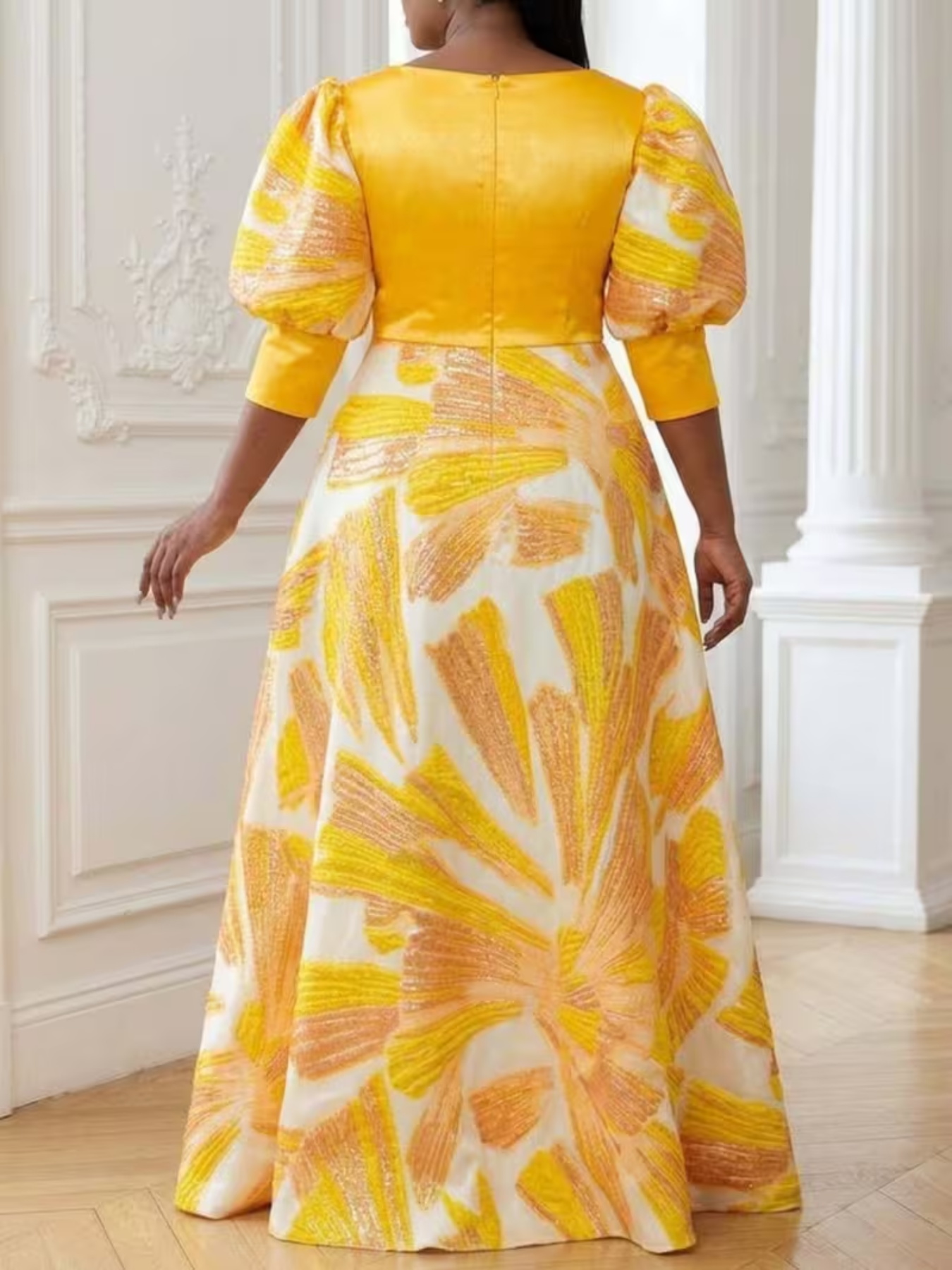 Robe longue en satin imprimé p - Summer Clothing For Older Women avis et prix