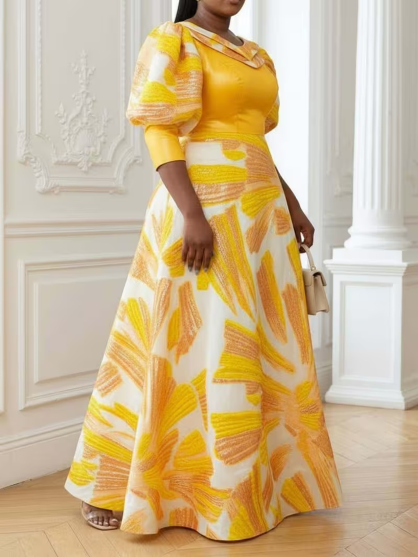 Robe longue en satin imprimé p - Summer Clothing For Older Women avis et prix