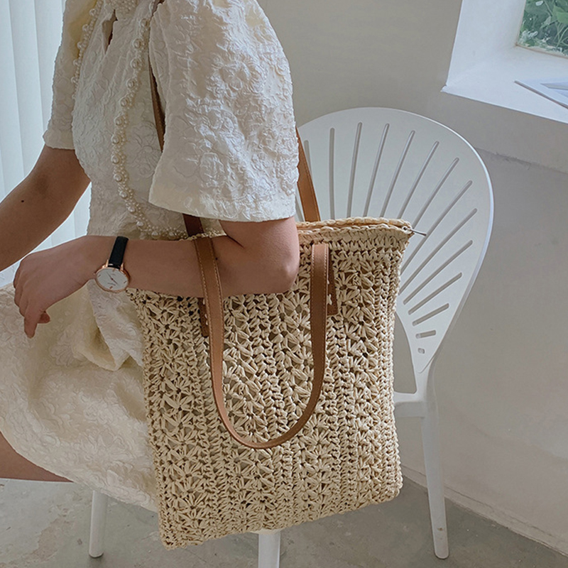 Sac de plage carré en paille c - Beach Bag Straw avis et prix