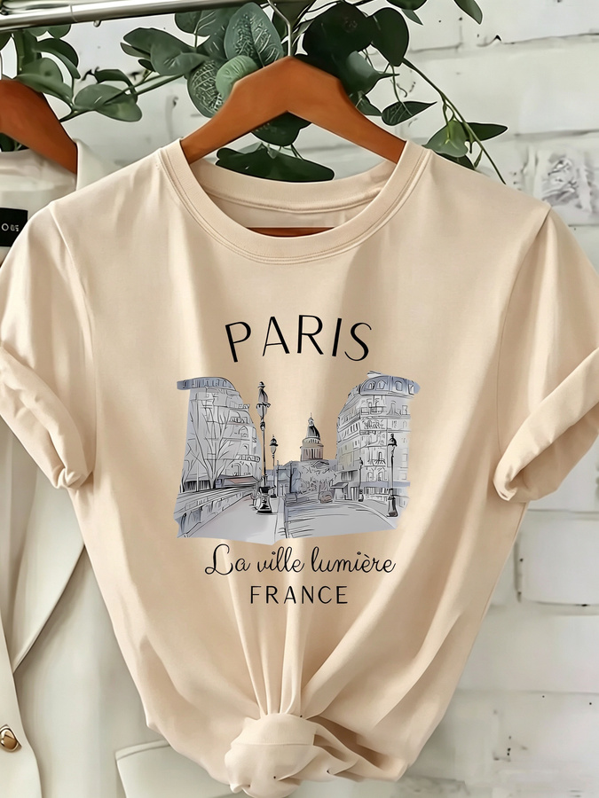 T-shirt à col rond imprimé Par - Summer Loving Clothing avis et prix
