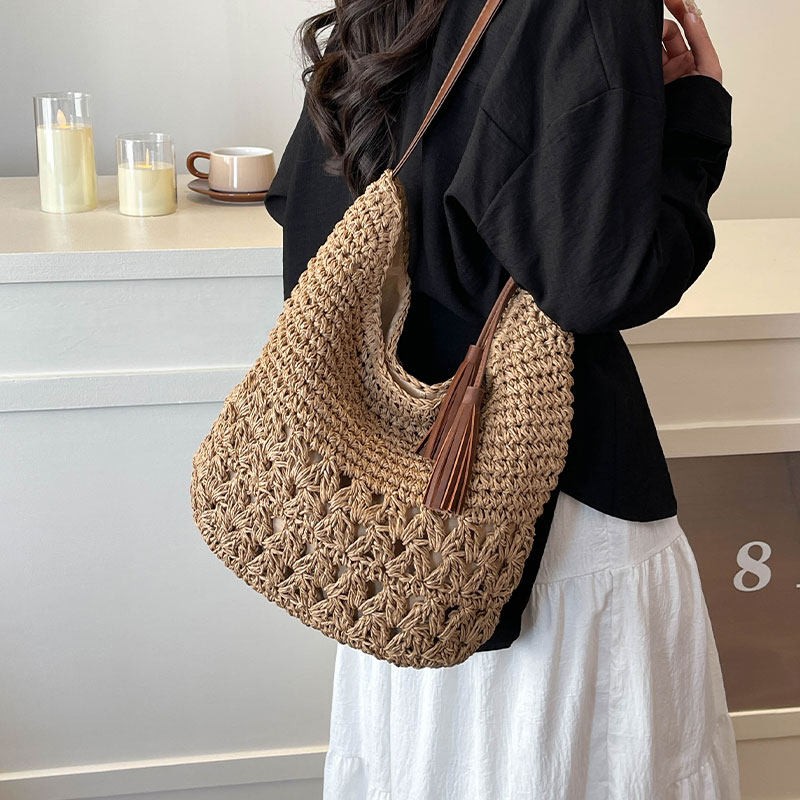 Sac de plage en paille tressé  - Beach Bag Straw avis et prix