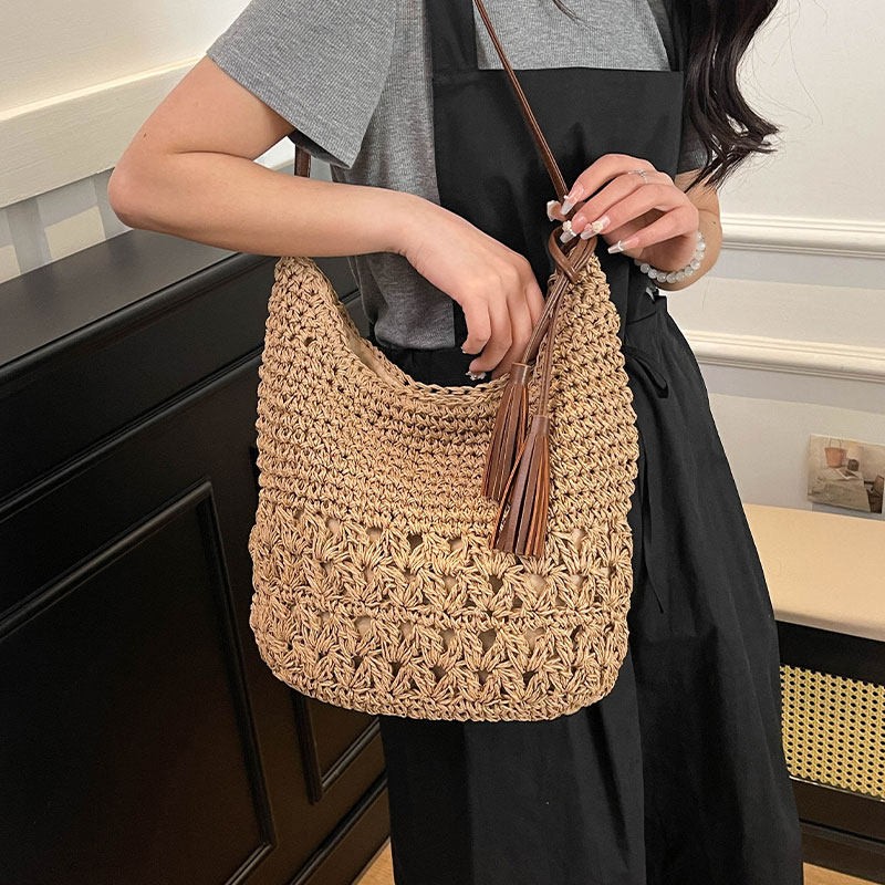 Sac de plage en paille tressé  - Beach Bag Straw avis et prix