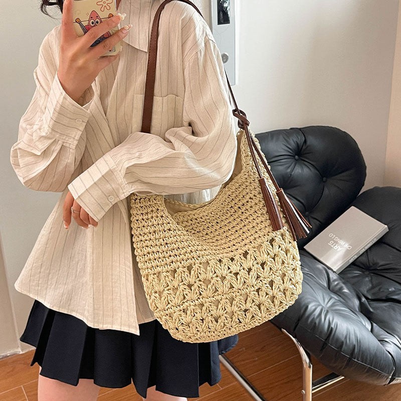 Sac de plage en paille tressé  - Beach Bag Straw avis et prix